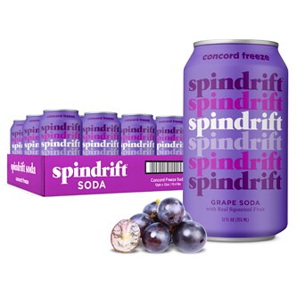 Spindrift Soda Concord Freeze, Cans
