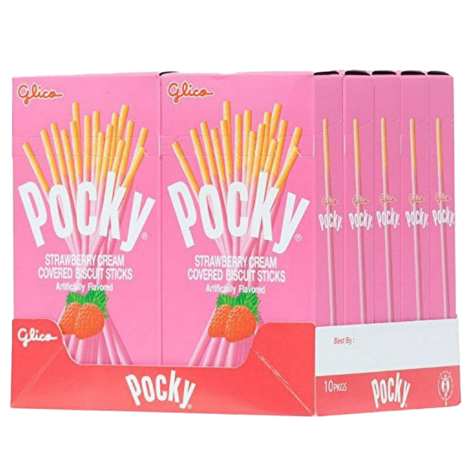 Pocky Strawberry Cream Covered Biscuit Sticks