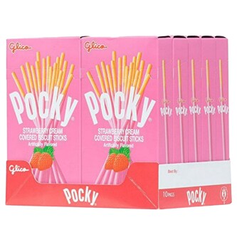 Pocky Strawberry Cream Covered Biscuit Sticks