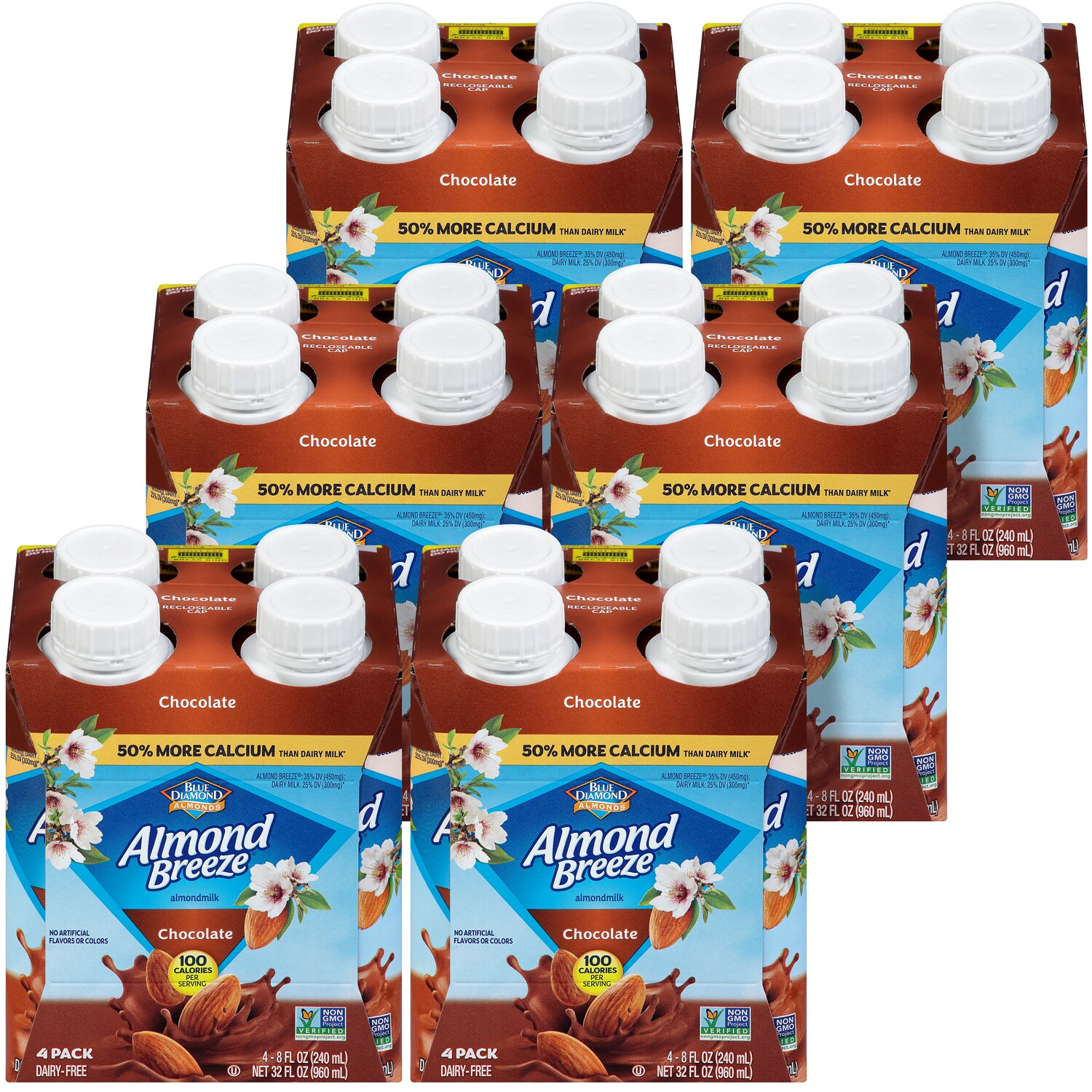 Blue Diamond Almond Breeze Almond Milk, Chocolate, Boxes