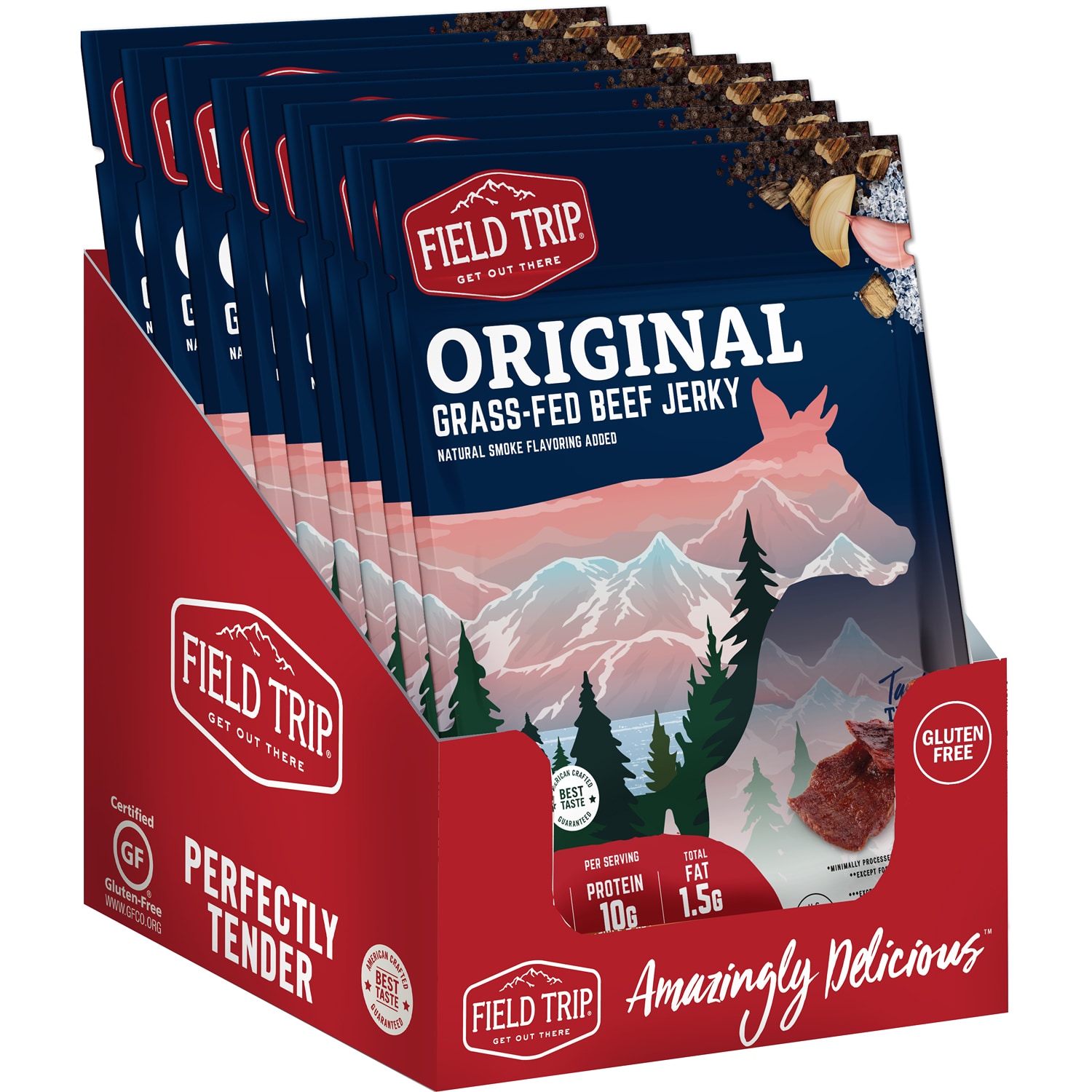 Field Trip All Natural Grass-Fed Beef Jerky, Case