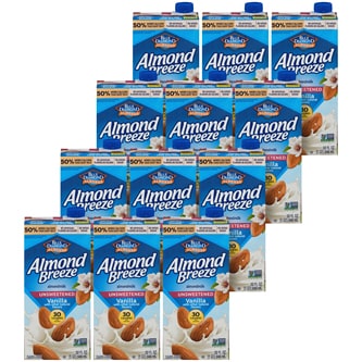Blue Diamond Almond Breeze Almond Milk, Unsweetened Vanilla, Cartons