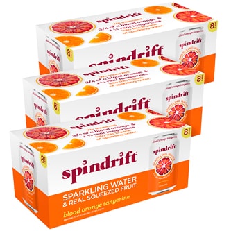 Spindrift Sparkling Water, Blood Orange Tangerine, Cans
