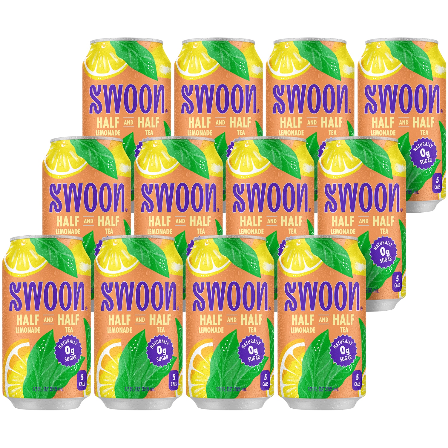 Swoon Zero Sugar Half Tea & Half Lemonade, Cans, Case