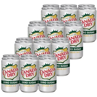 Canada Dry Zero Sugar Ginger Ale, Cans