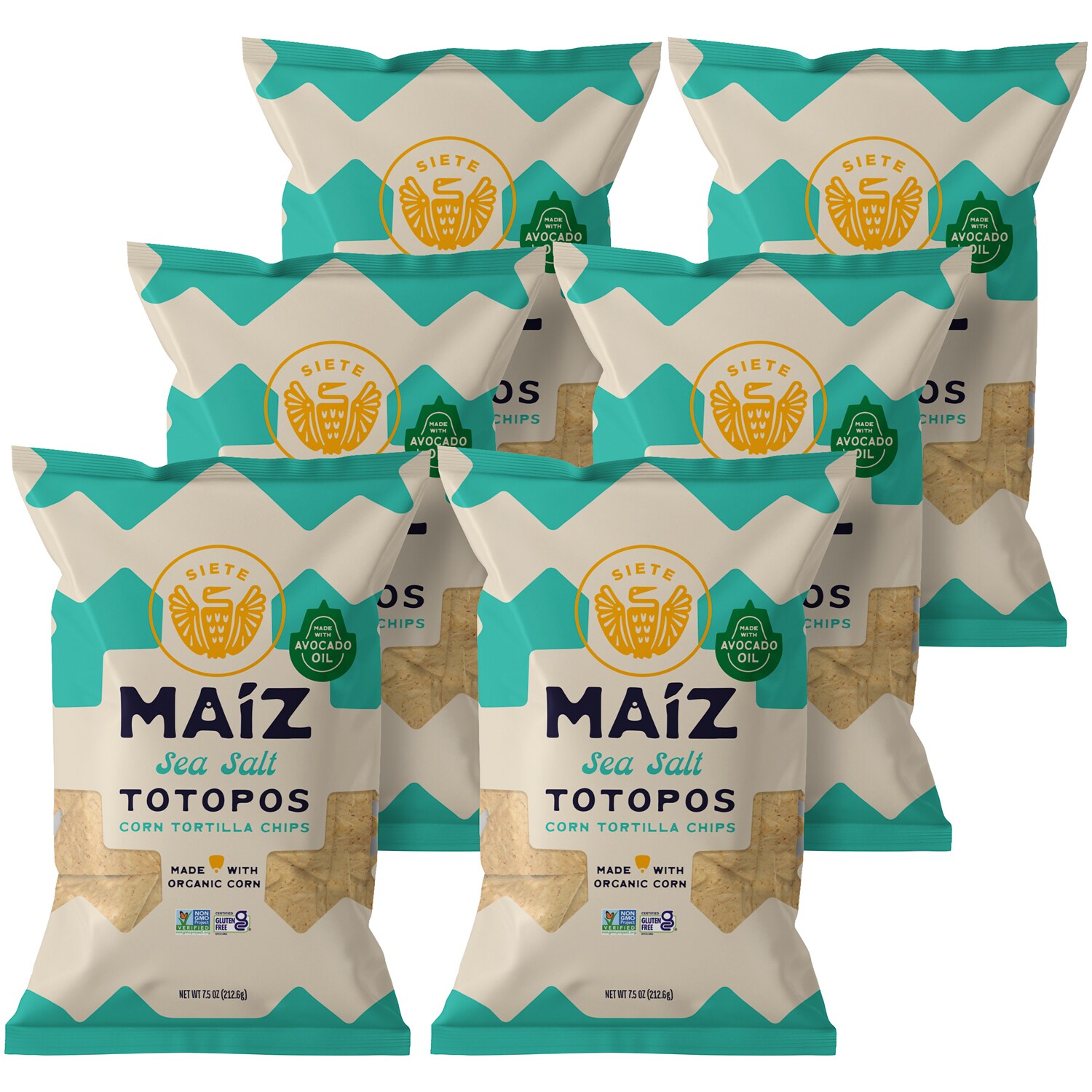 Siete Maiz Totopos Corn Tortilla Chips, Sea Salt