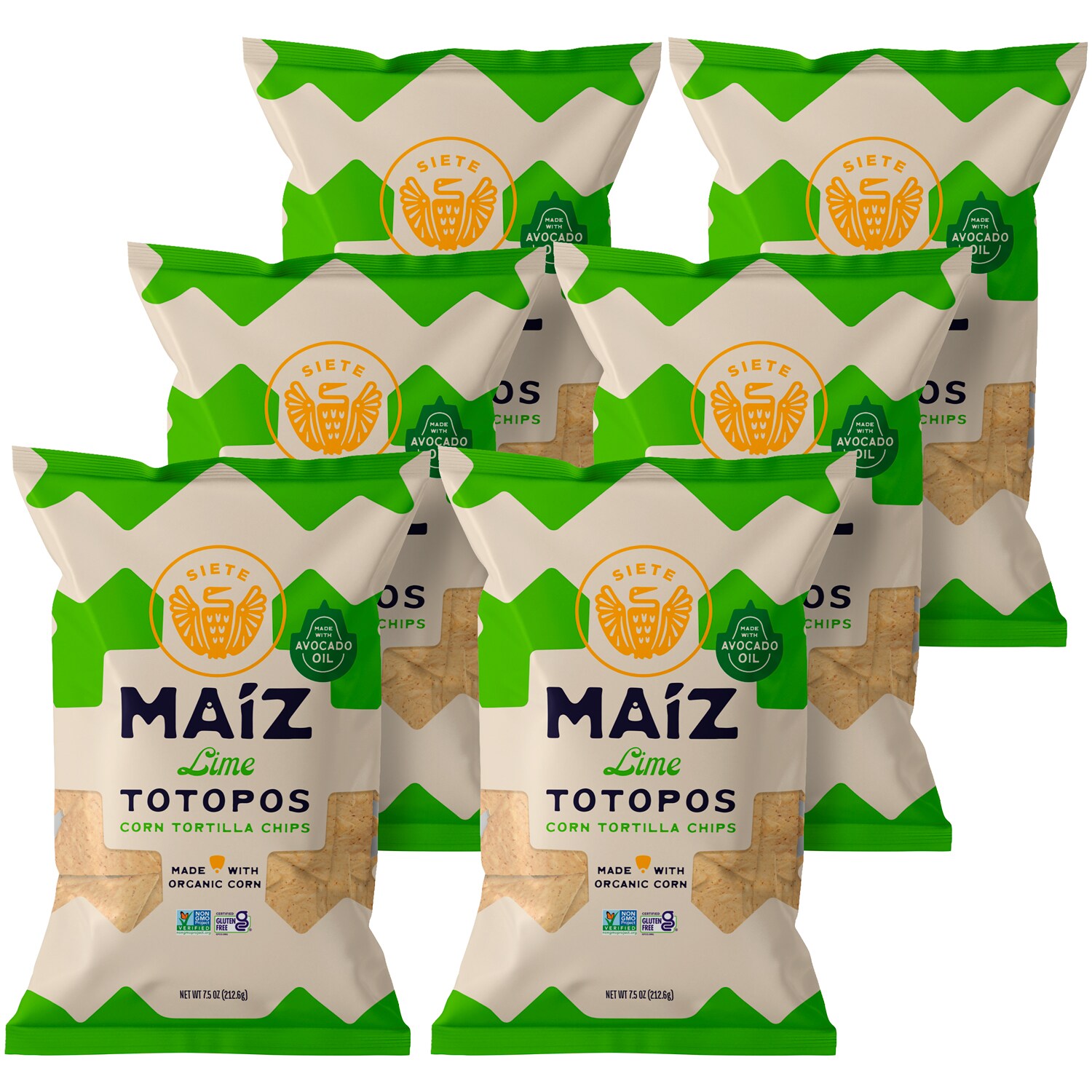 Siete Maiz Totopos Corn Tortilla Chips, Lime