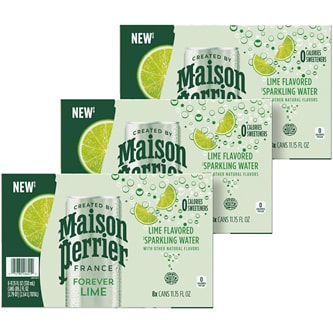 Maison Perrier Sparkling Water, Lime, Cans