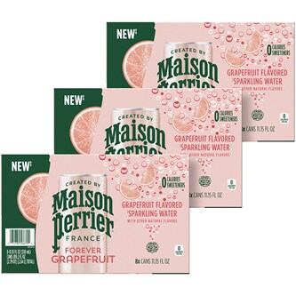 Maison Perrier Sparkling Water, Grapefruit, Cans
