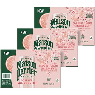 Maison Perrier Sparkling Water, Grapefruit, Cans