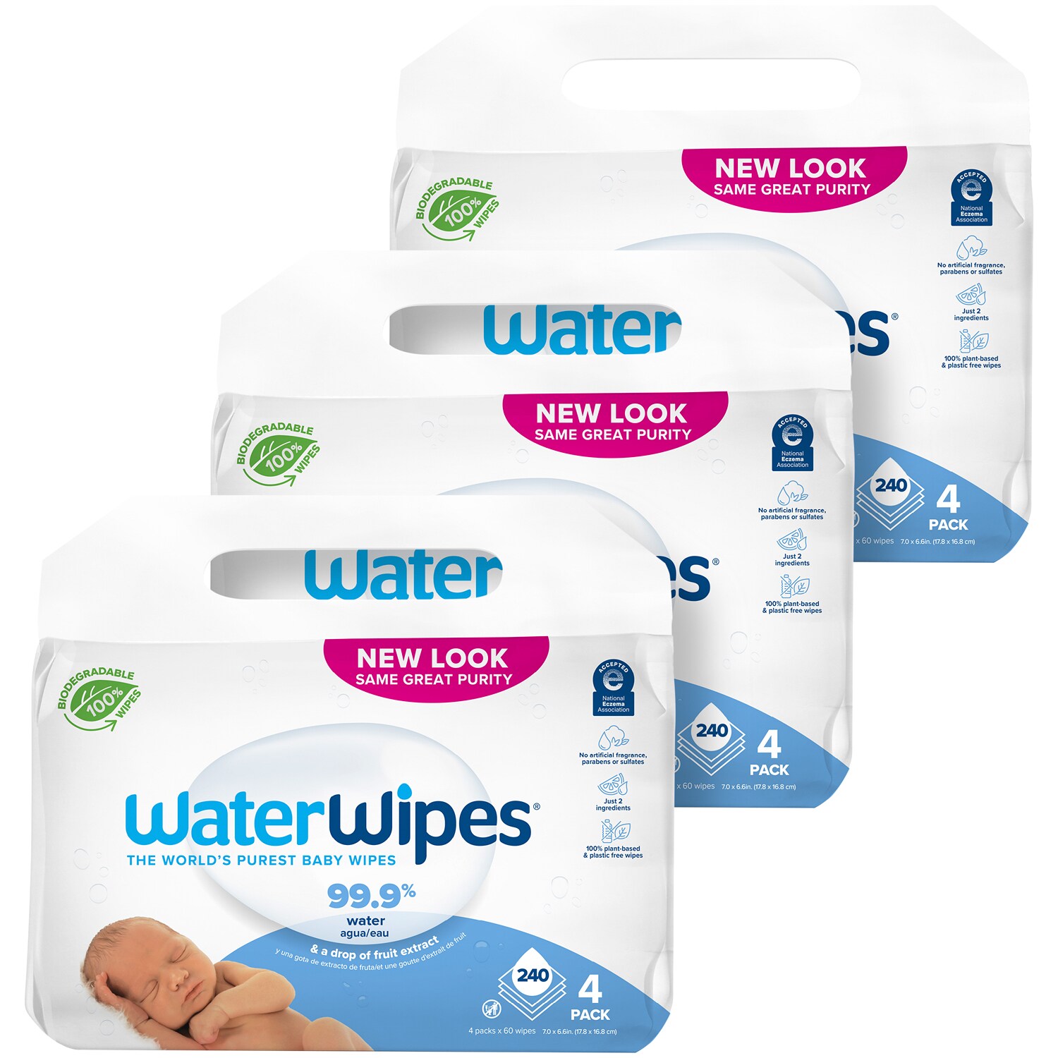 WaterWipes Baby Wipes, Biodegradable Unscented & Hypoallergenic for Sensitive Skin