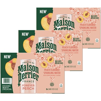 Maison Perrier Sparkling Water, Peach, Cans