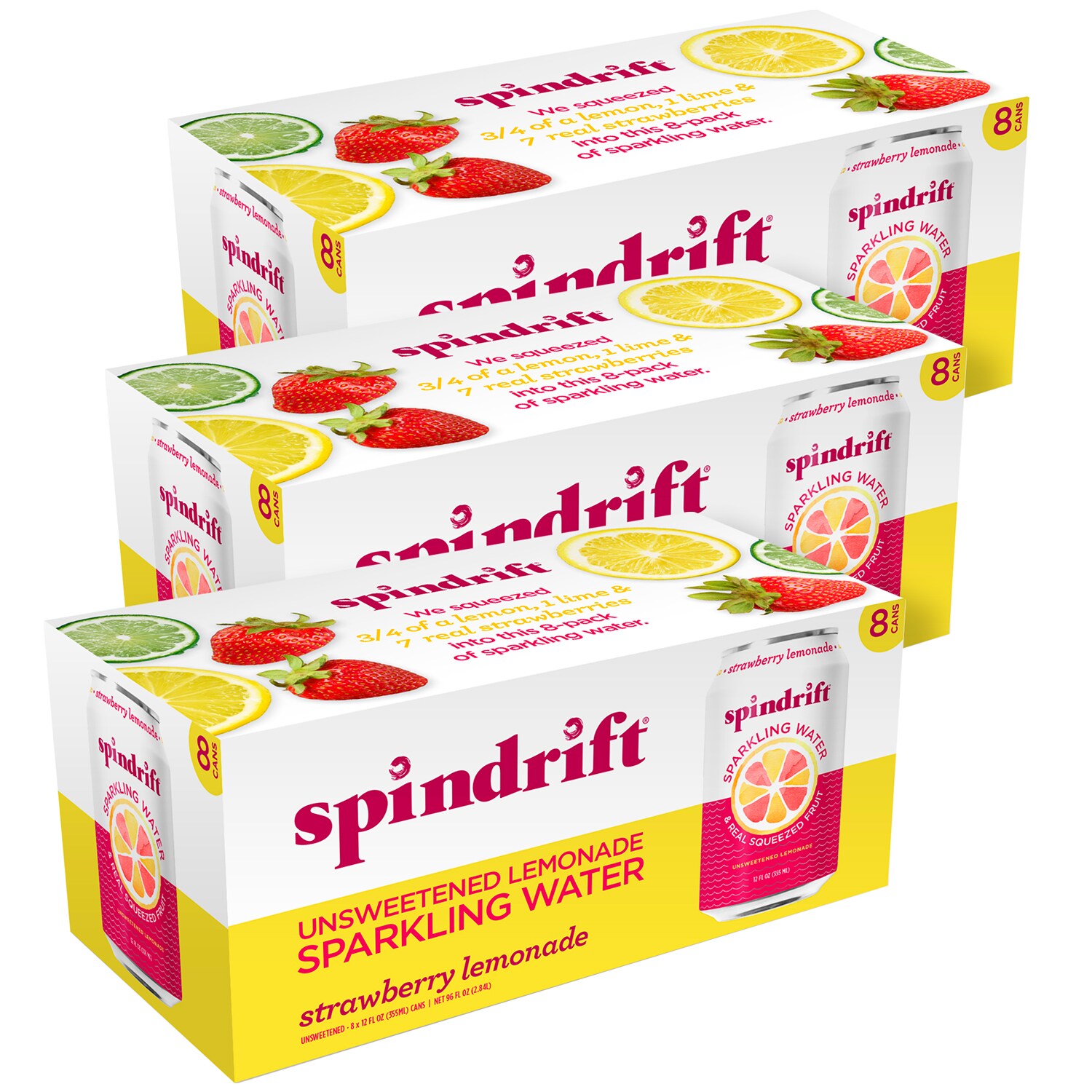 Spindrift Sparkling Water, Strawberry Lemonade, Case