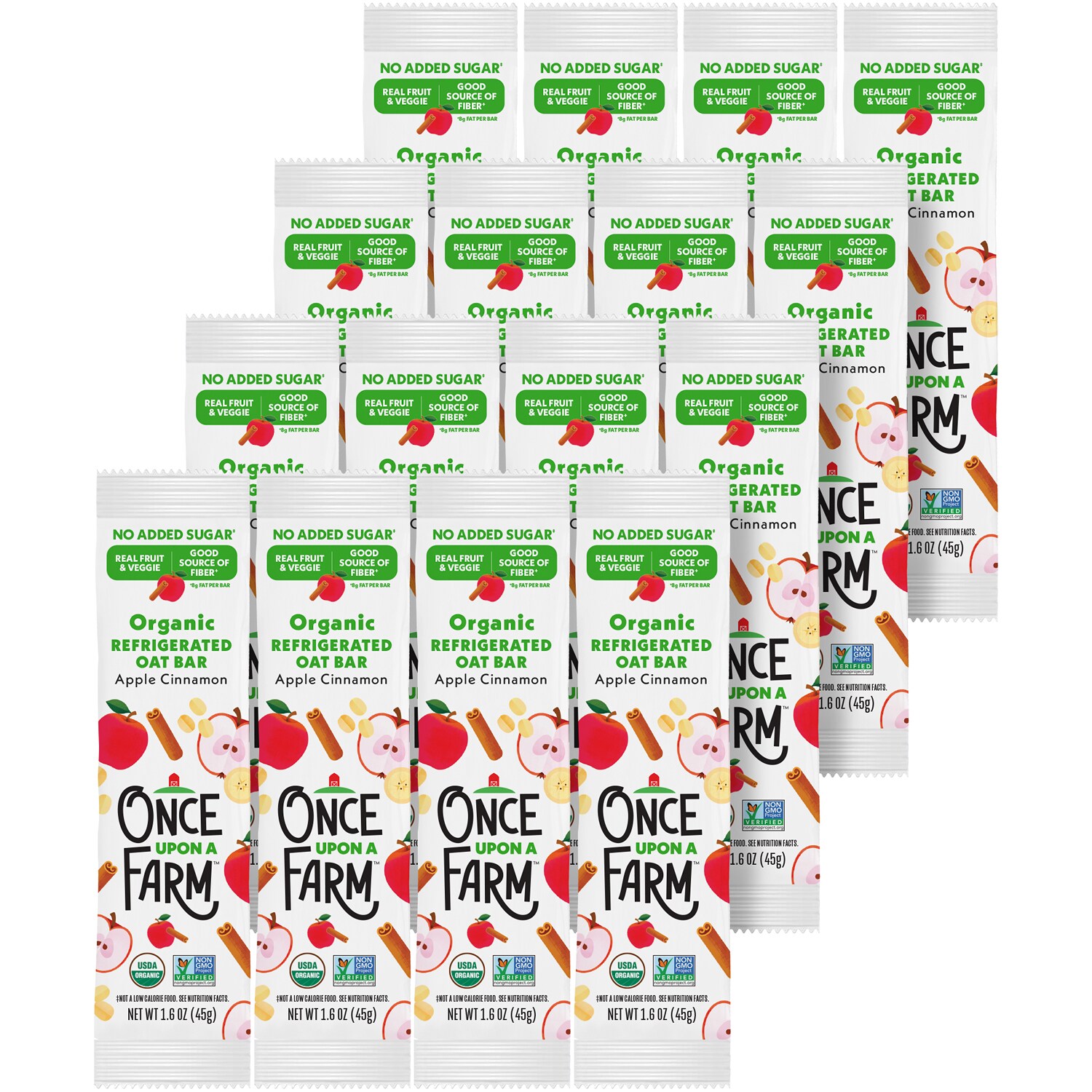 Once Upon a Farm Organic Refrigerated Oat Bar, Apple Cinnamon, Case