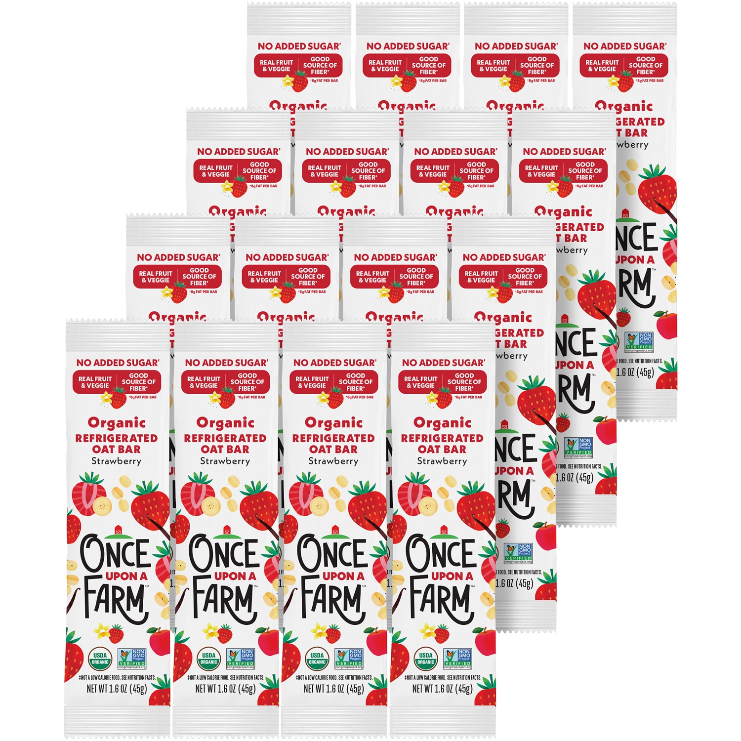 Once Upon a Farm Organic Refrigerated Oat Bar, Strawberry, Case