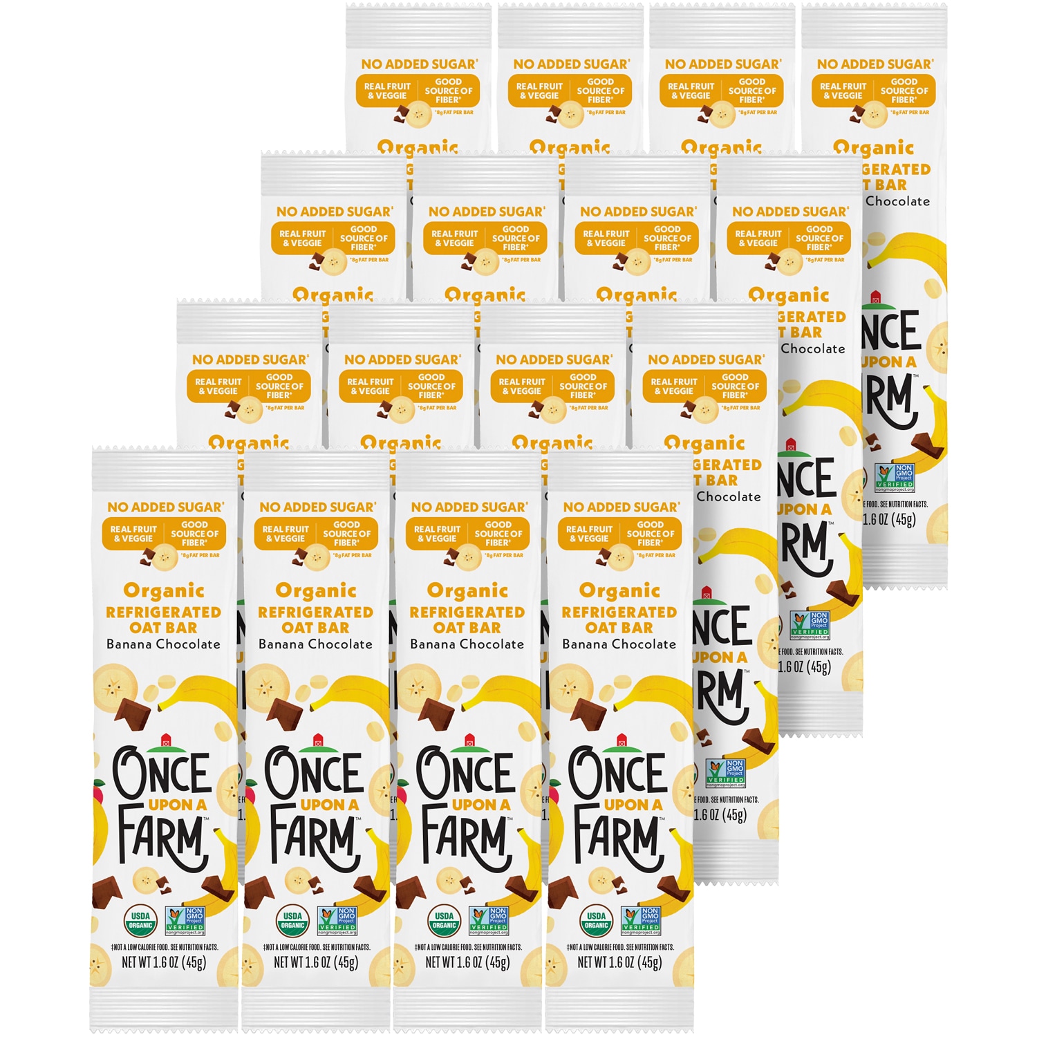 Once Upon a Farm Organic Refrigerated Oat Bar, Banana Chocolate, Case