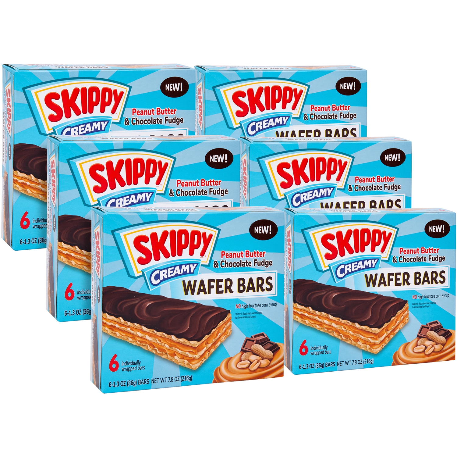Skippy Creamy Wafer Bars, Peanut Butter & Chocolate Fudge