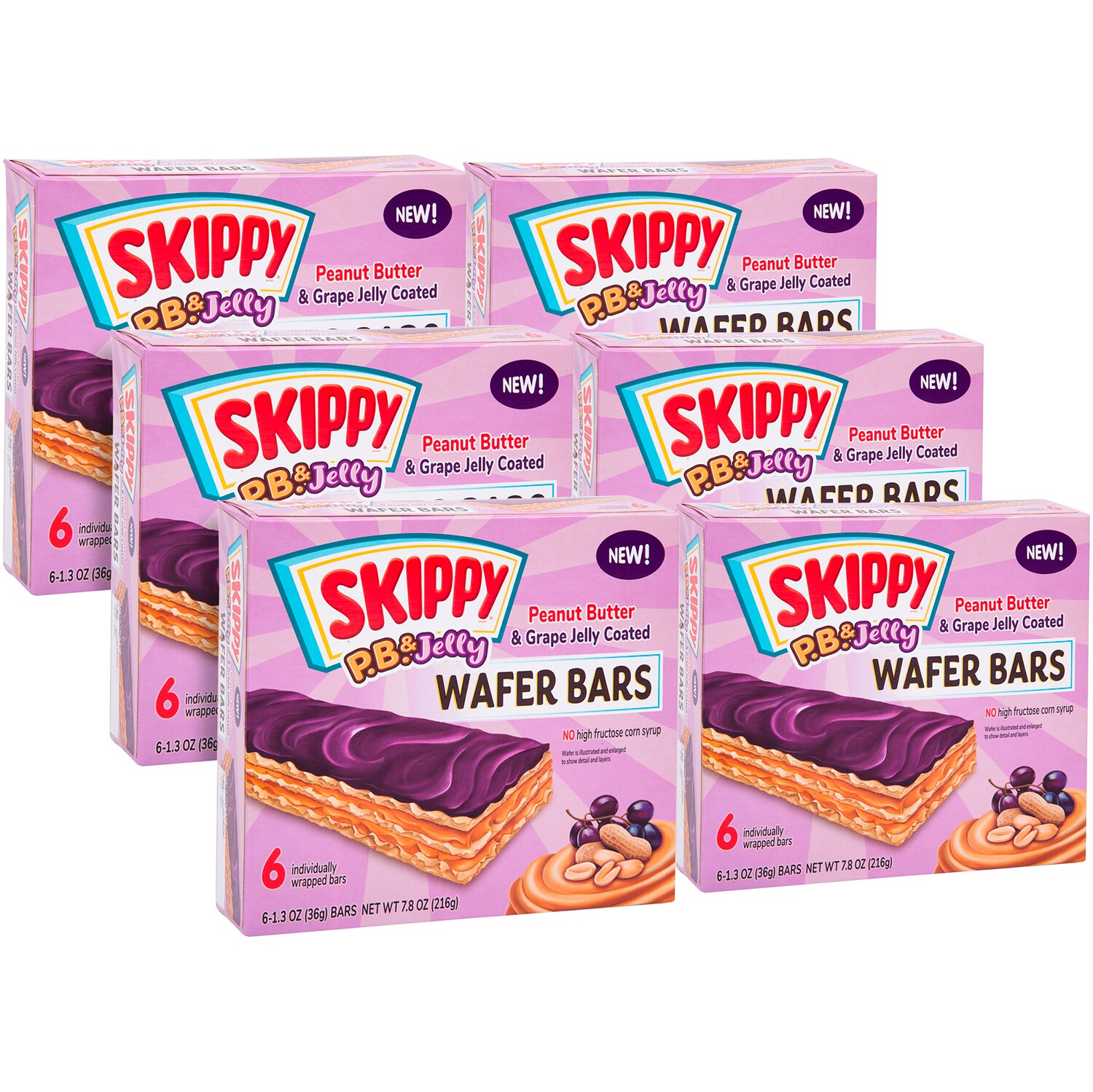 Skippy Wafer Bars, Peanut Butter & Grape Jelly Coated