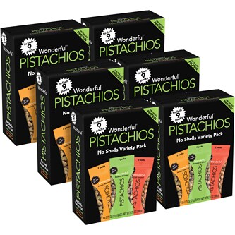 Wonderful Pistachios, No Shells Variety Pack, Case