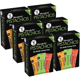 Wonderful Pistachios, No Shells Variety Pack, Case