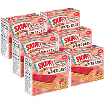 Skippy Wafer Bars, Peanut Butter & Strawberry Jelly Coated, Case