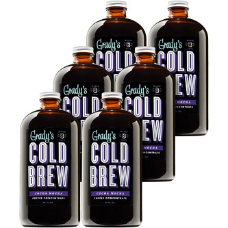 Grady's Cold Brew Coffee Concentrate, Cocoa Mocha, Glass Bottles