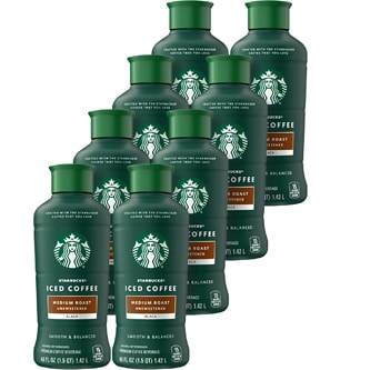 Starbucks Iced Coffee, Unsweetened Medium Roast, Plastic Bottles