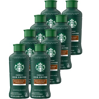 Starbucks Iced Coffee, Unsweetened Medium Roast, Plastic Bottles