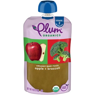 Plum Organics Stage 2 Organic Baby Food, Apple and Broccoli