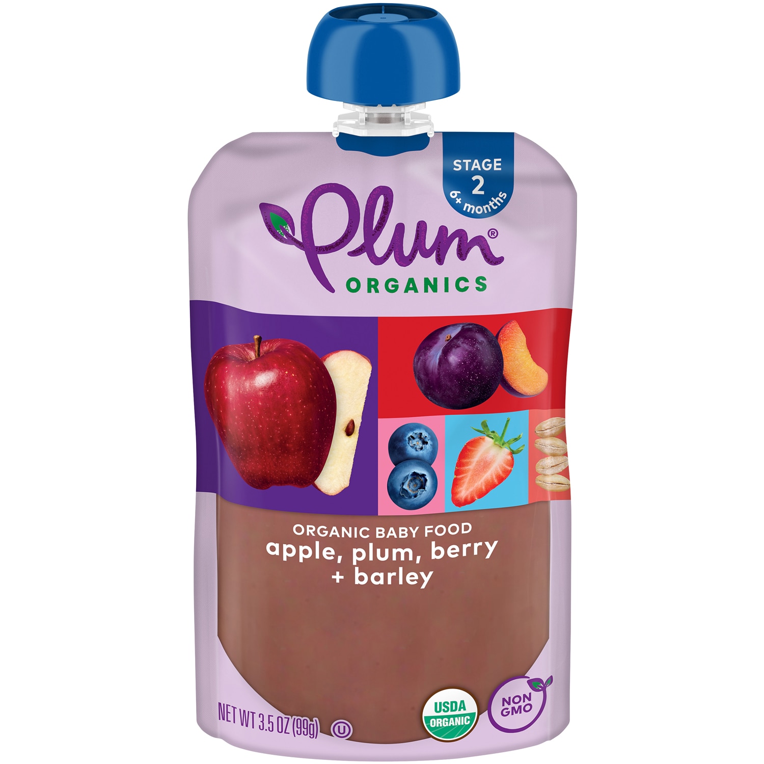 Plum Organics Stage 2 Organic Baby Food, Apple, Plum, Berry & Barley 