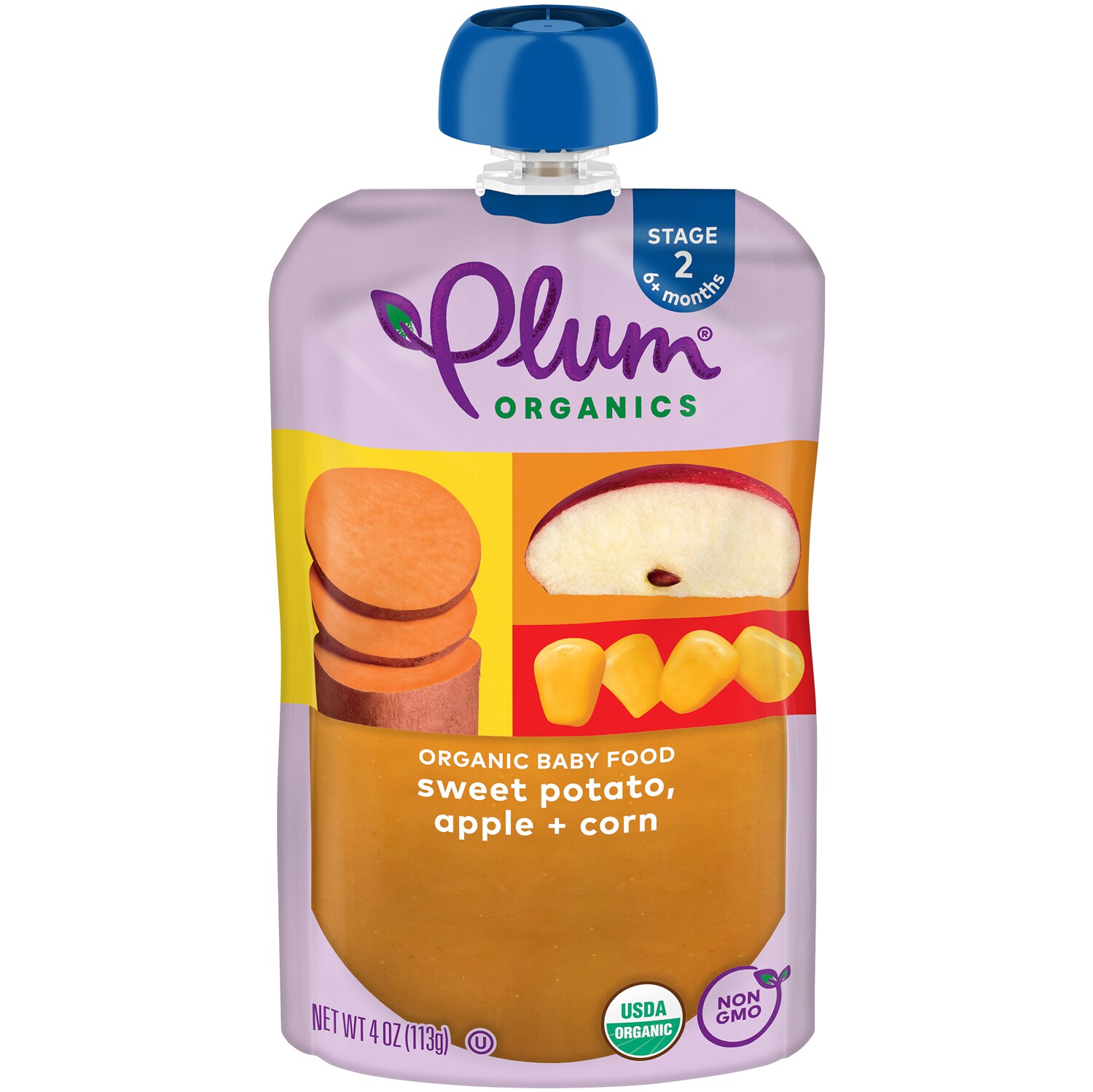 Plum Organics Stage 2 Organic Baby Food, Sweet Potato, Apple & Corn