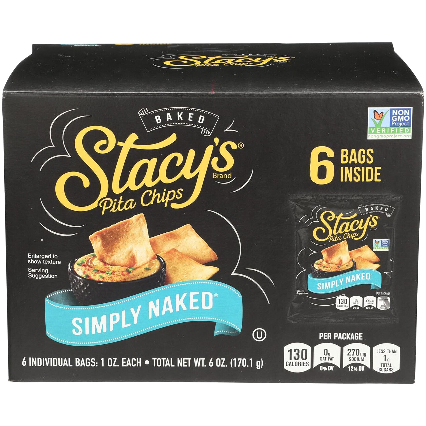 Stacy's Pita Chips, Simply Naked, Single Serving Pack