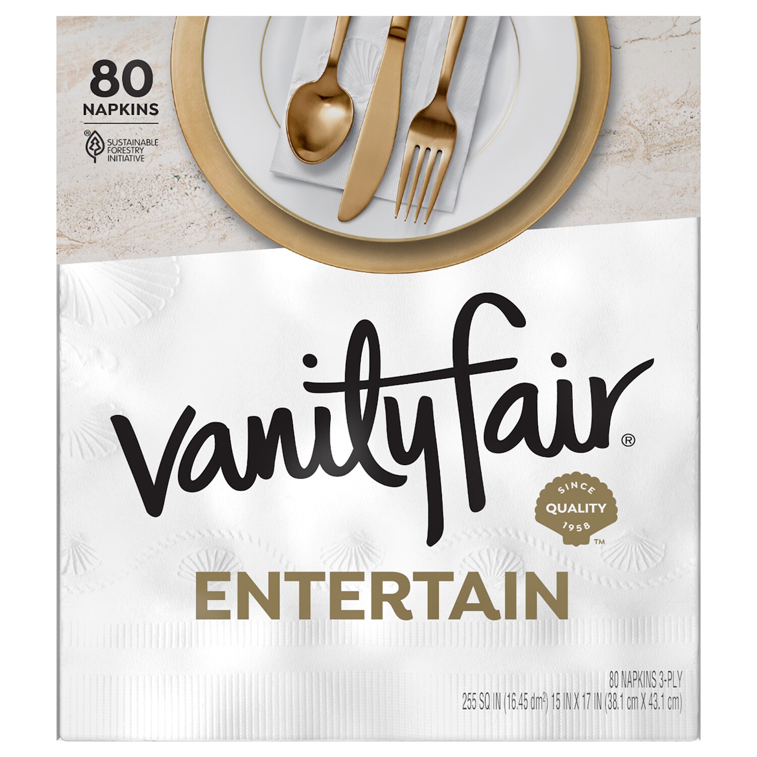 Vanity Fair Entertain 3-Ply Dinner Napkins