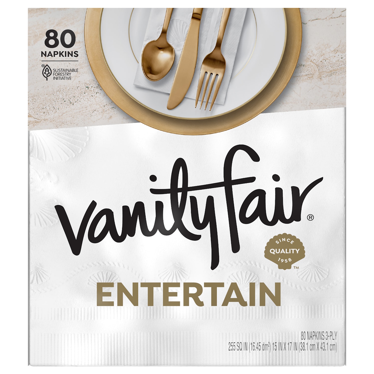 Vanity Fair Entertain 3-Ply Dinner Napkins