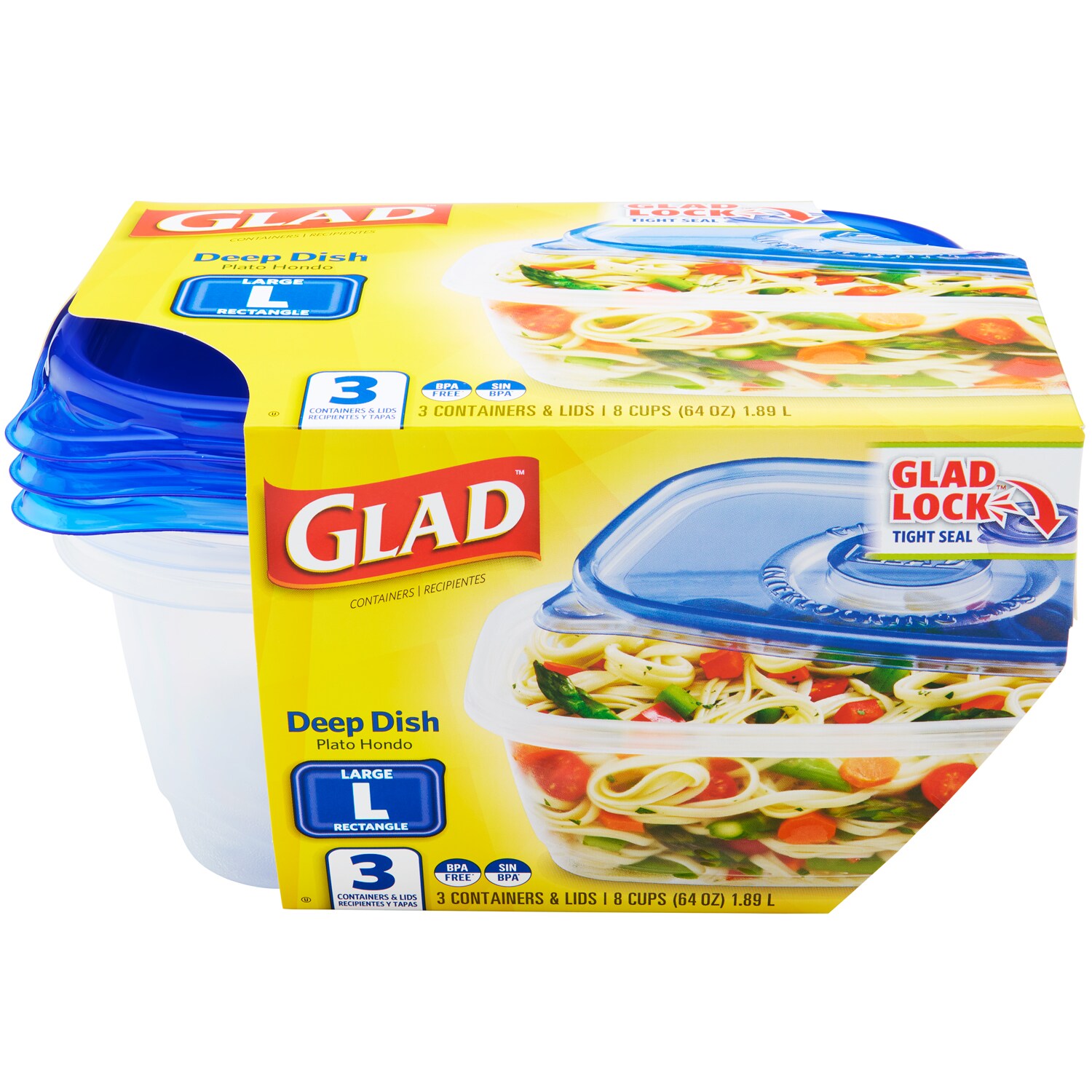Glad Food Storage Containers, Deep Dish