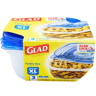 Glad Food Storage Containers, Family Size