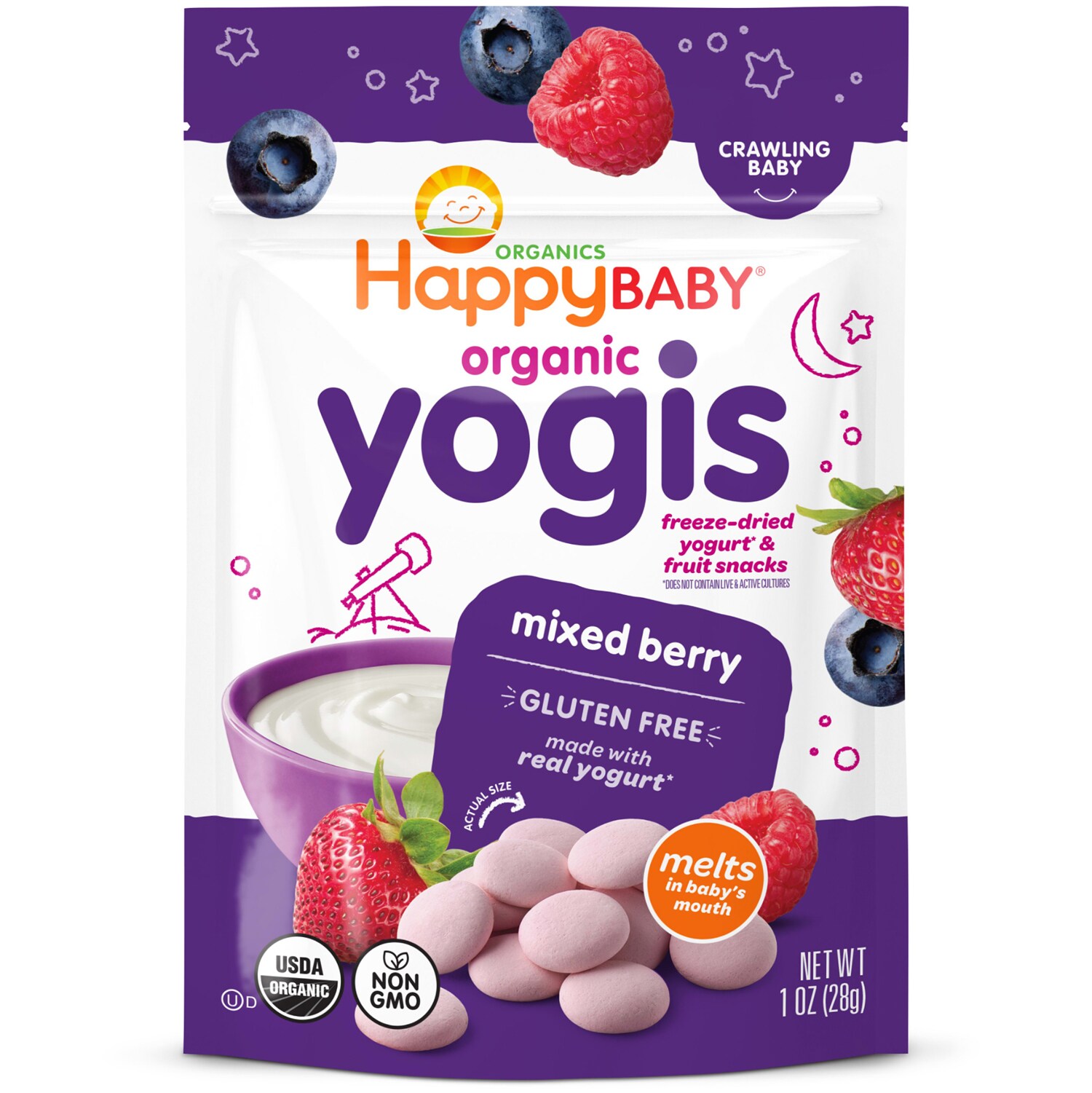 Happy Family Happy Baby Organic Yogurt and Fruit Snacks, Mixed Berry