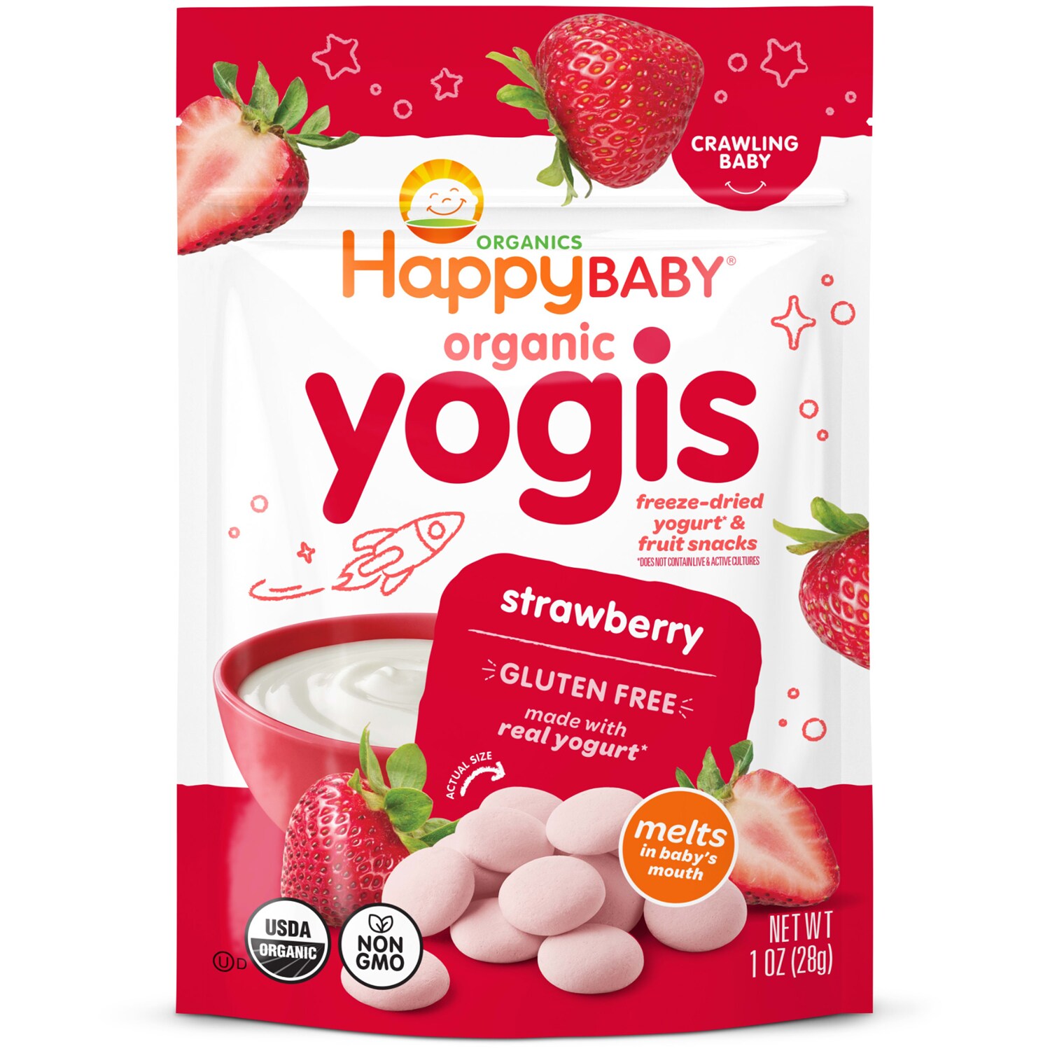 Happy Family Happy Baby Organic Yogurt and Fruit Snacks, Strawberry