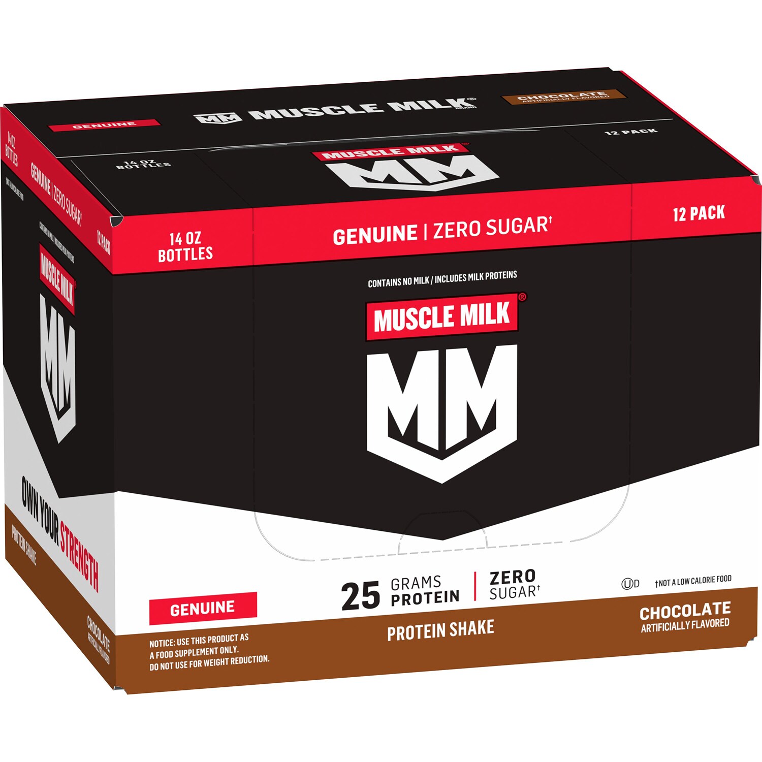 Muscle Milk Protein Nutrition Shake, Chocolate, Plastic Bottles