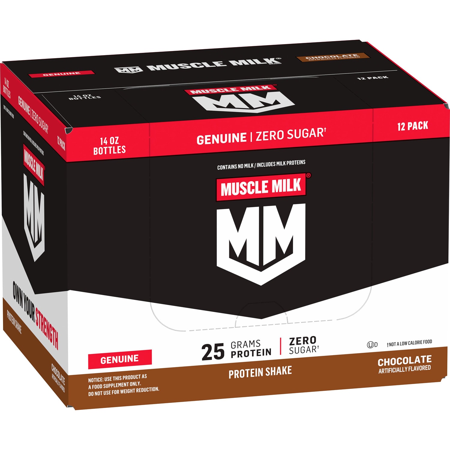 Muscle Milk Protein Nutrition Shake, Chocolate, Plastic Bottles