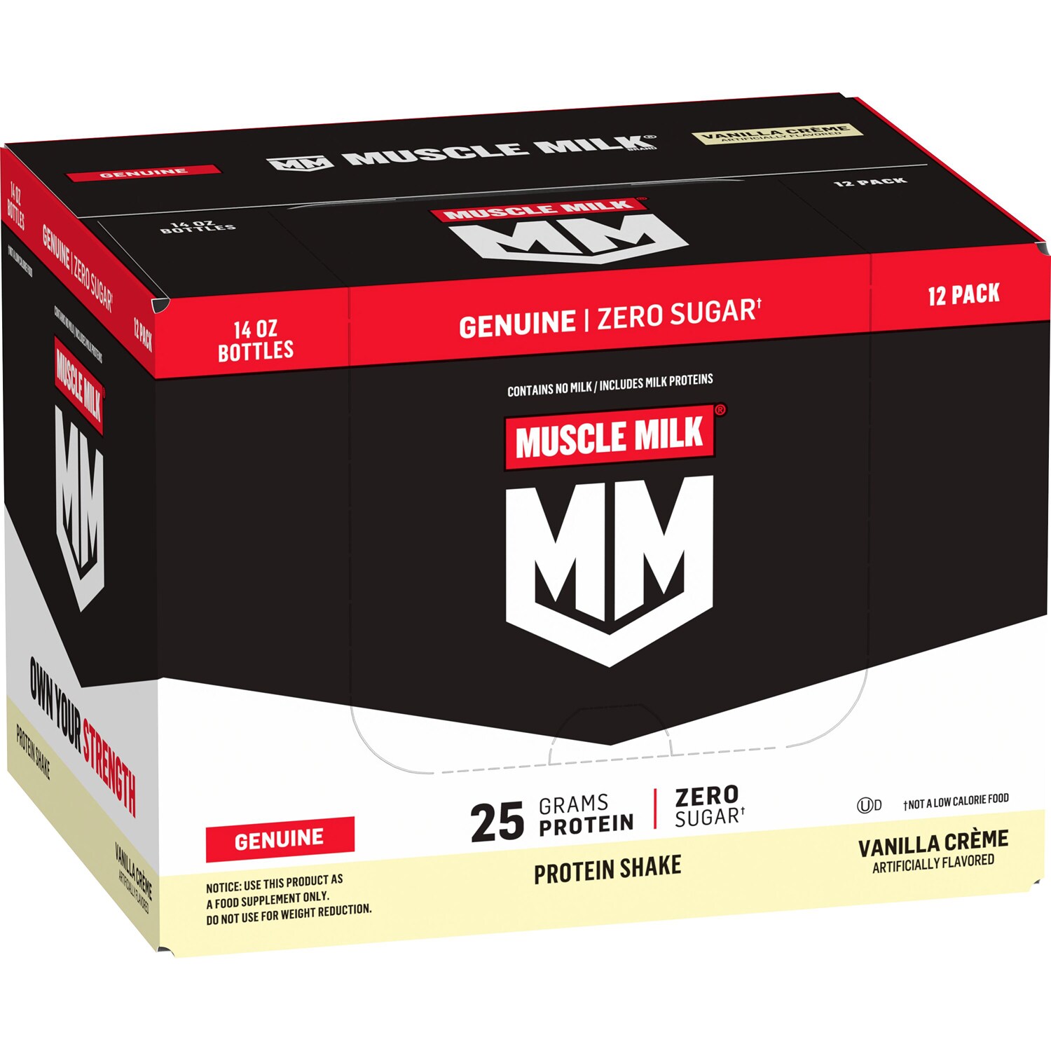 Muscle Milk Protein Nutrition Shake, Vanilla Crème, Plastic Bottles