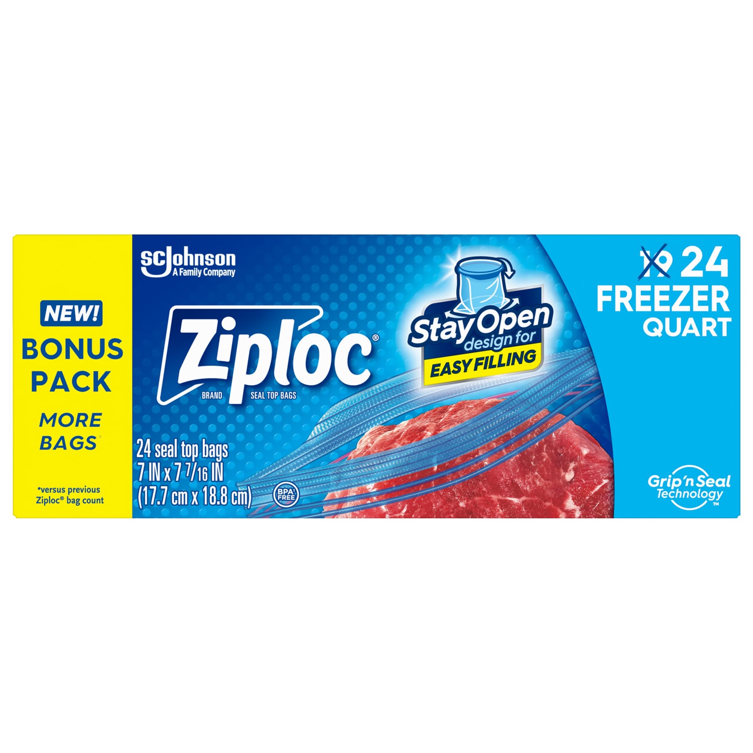 Ziploc Seal Top Quart Freezer Bags