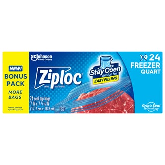 Ziploc Seal Top Quart Freezer Bags