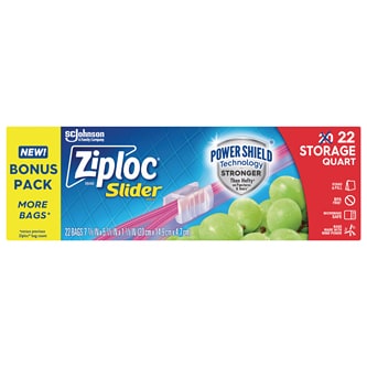 Ziploc Slider Quart Storage Bags