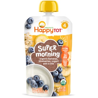 Happy Family Happy Tot Organic Morning Breakfast Blend, Banana, Blueberry, Yogurt and Oats