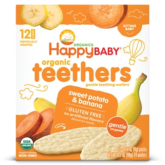 Happy Family Happy Baby Gentle Teethers, Organic Teething Wafers, Banana and Sweet Potato