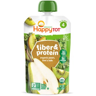 Happy Family Happy Tot Fiber and Protein, Organic Pear, Kiwi, and Kale