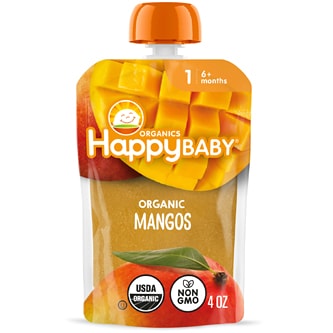 Happy Family Happy Baby Clearly Crafted Stage 1 Organic Baby Food, Mangos