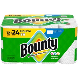 Bounty 2-Ply Doubles Paper Towels, Select-a-Size