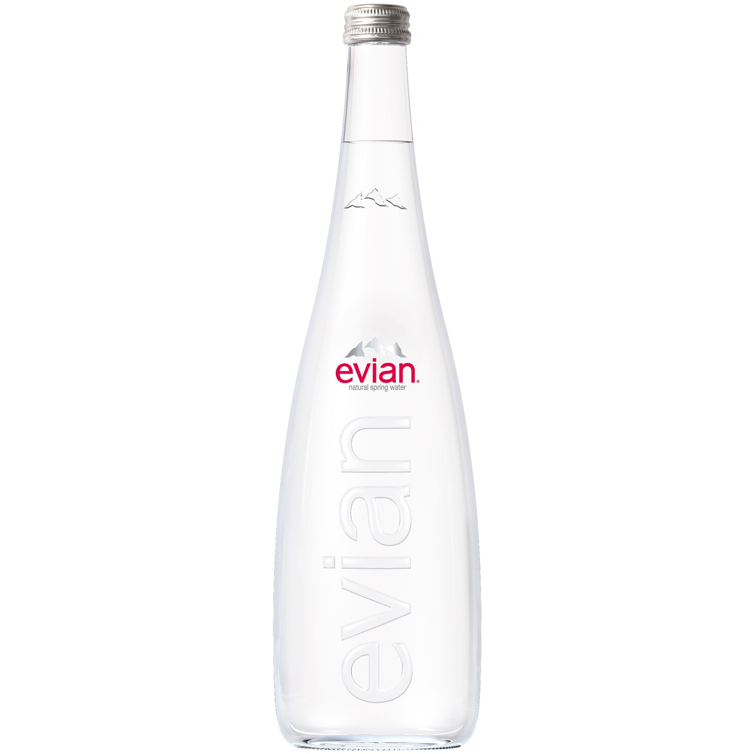 Evian Natural Spring Water, Glass Bottle